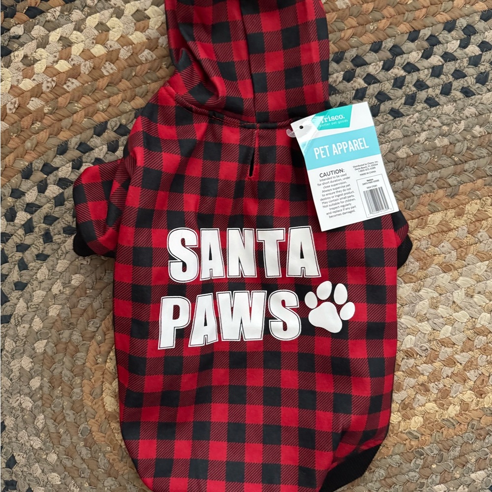 Santa Paws Plaid Dog Hoodie